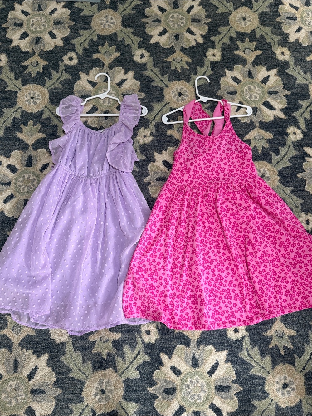 Girls' Pink Floral Halter Dress